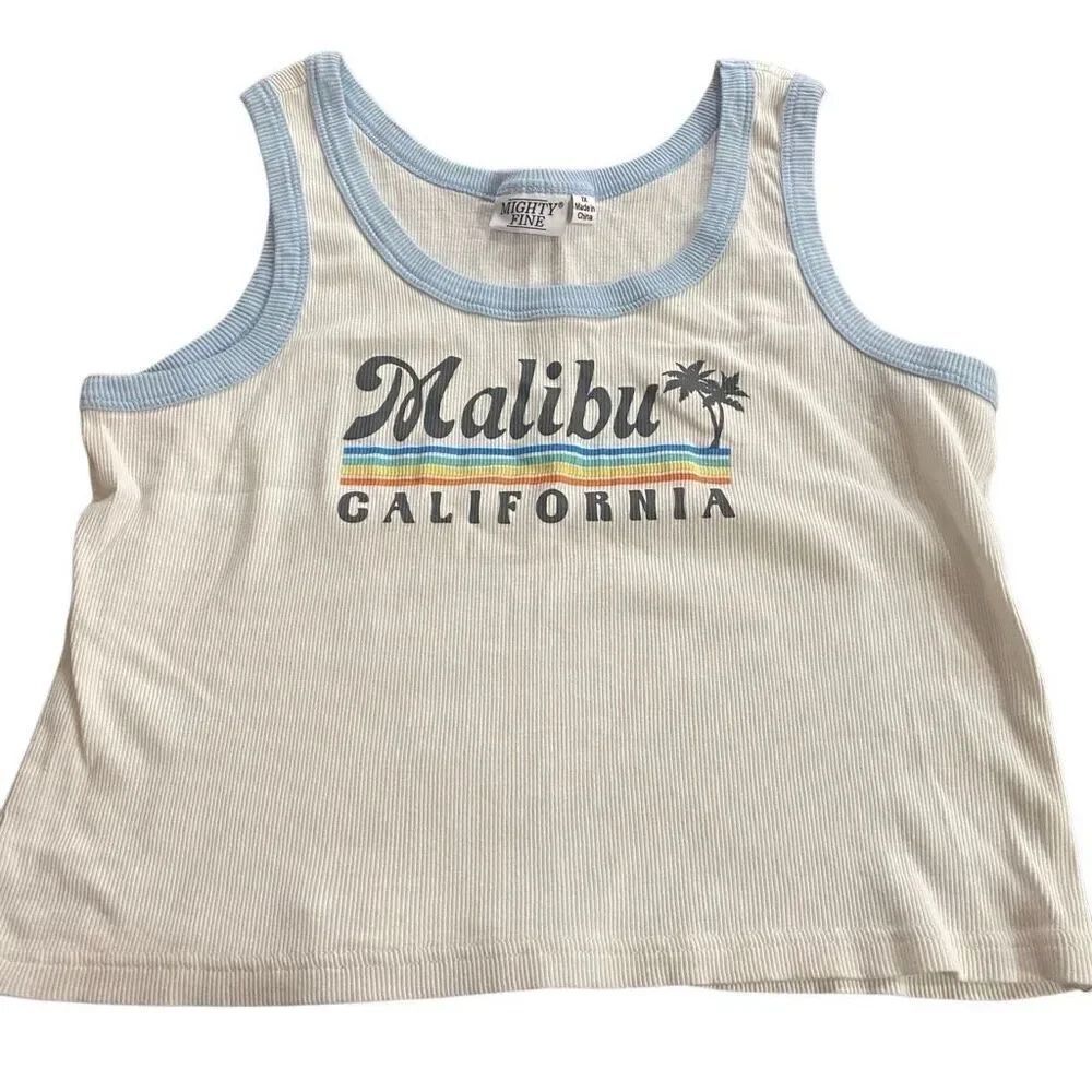 Mighty Fine 1XL Y2K inspired Malibu California tank top ribbed